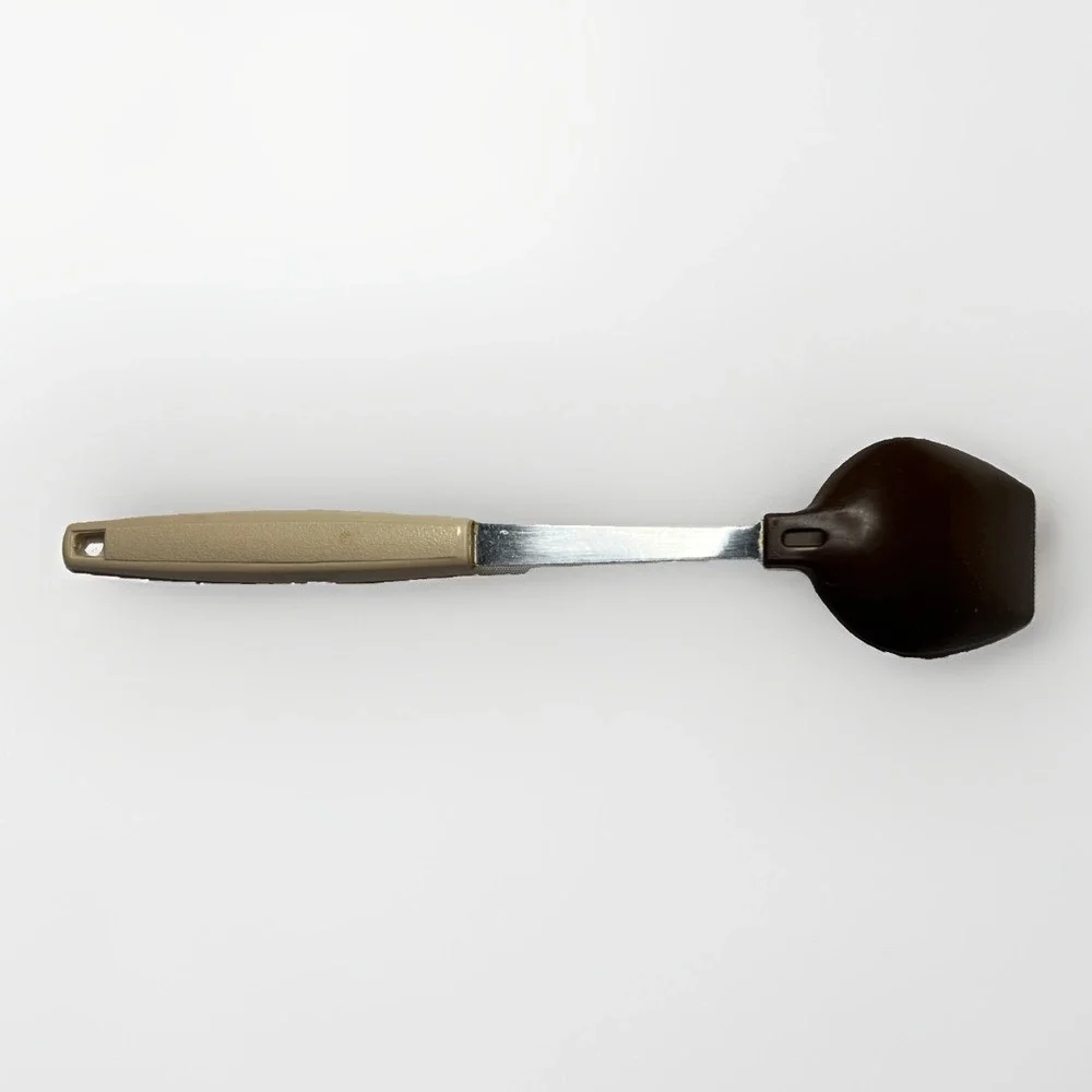 Vintage EKCO USA Brown Serving Spoon Vegetable Onion Handle Retro Kitchen